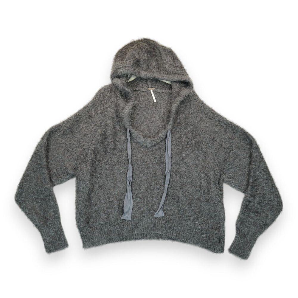 Free People Women's‎ Fuzzy Light As a Feather Hoodie Sweater Size M Pullover